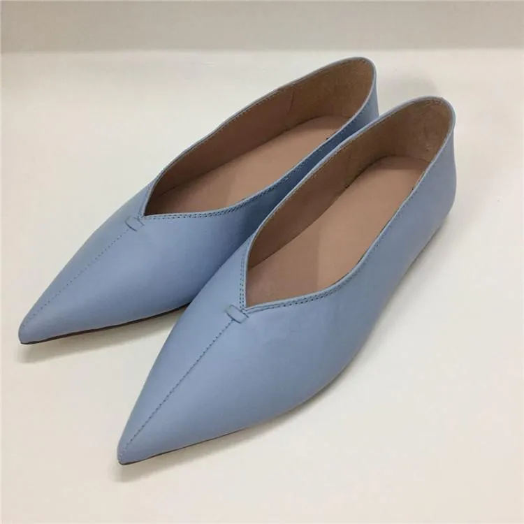 

Туфли женские без задника, кожаные лоферы, заостренный носок, плоская подошва, модная уютная обувь