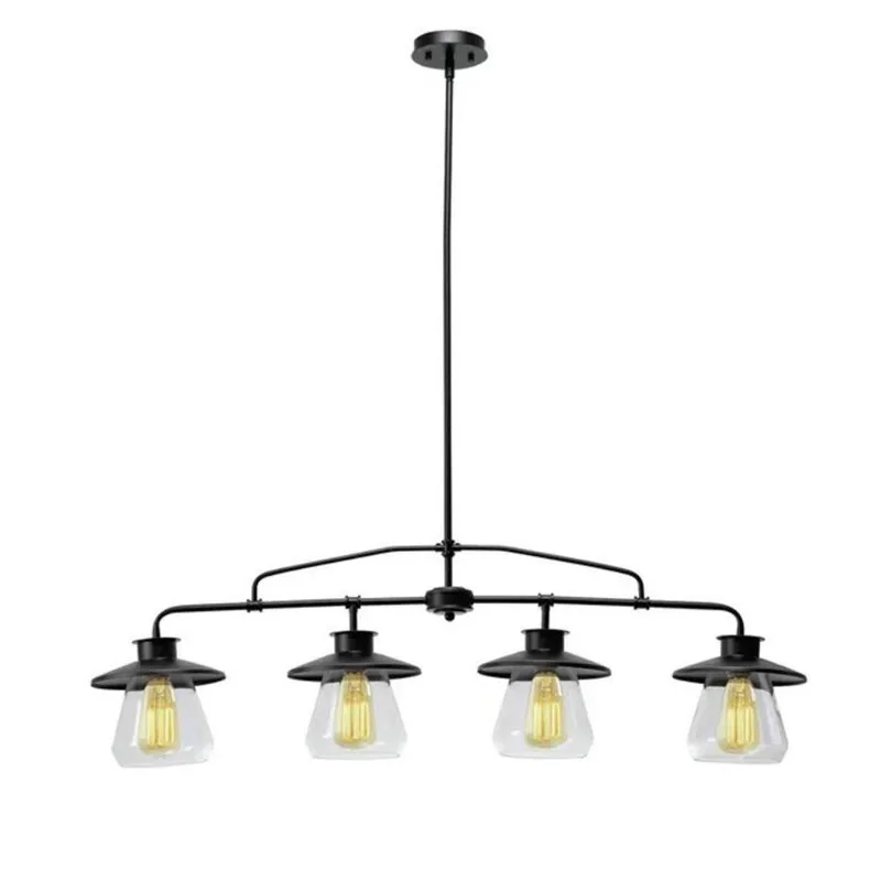 

LED Pendant Light Vintage Iron Art Hanging Lights Nordic Clear Glass Shades Lamp For Kitchen Restaurant Lighting Fixture E27