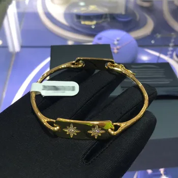 

UMGODLY Luxury Brand Yellow Gold Color Bracelet Paved Zirconia Meteorites Stars Bangle for Women New Series Jewelry