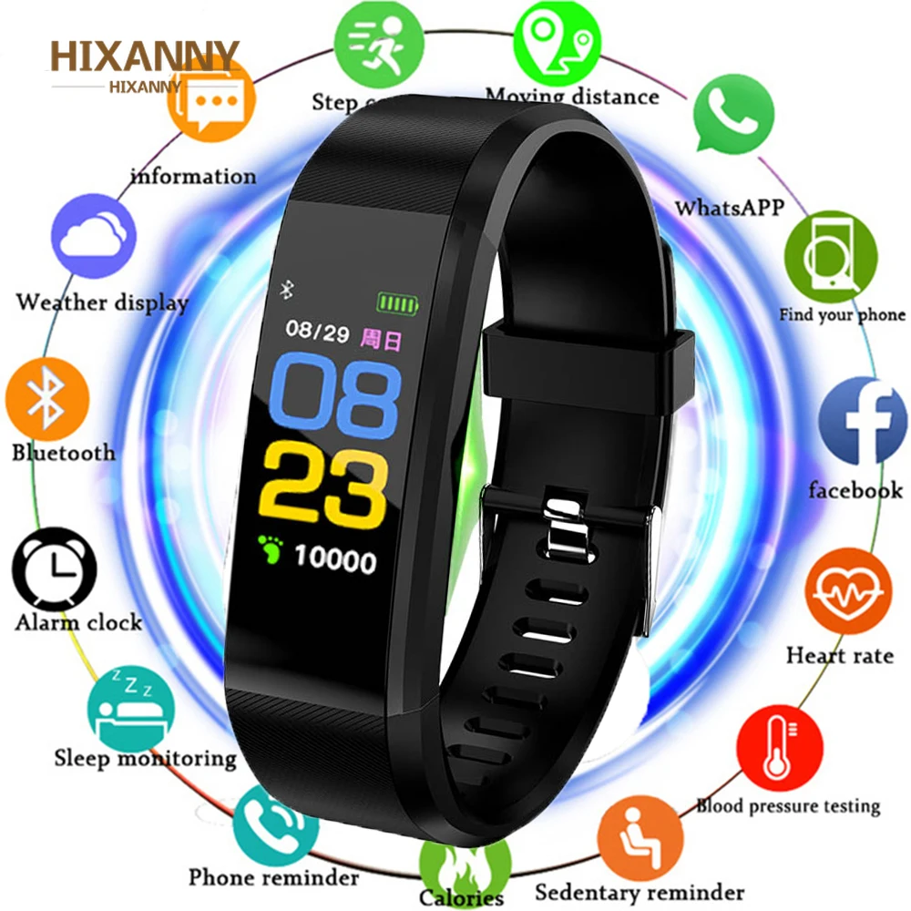 

Fashion 115 Plus Smart Wristband Blood Pressure Watch Fitness Tracker Heart Rate Monitor Band Smart Activity Tracker Bracelet