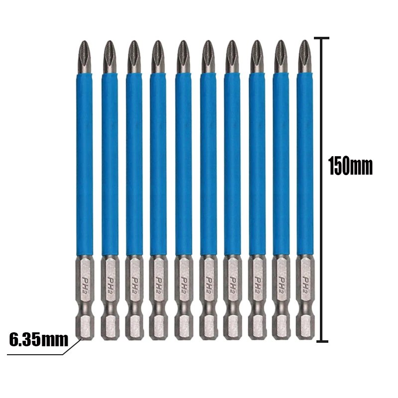 90mm 150 mm Cross non-slip drill bits batch Head PH2 screwdriver set S2 strong magnetic wind batch head screwdriver head bits hand planer lowes