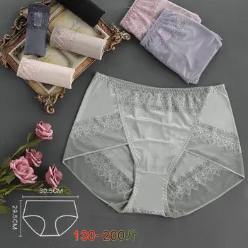 

Spring and Summer New Products Women's Plus-sized Sexy Lace Translucent High Waist Seamless Underwear Women's Fat mm Thin