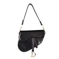 Bolsa de sillín para mujer, bolso cruzado de cuero PU sólido negro Retro, monedero, Mini bolso de hombro femenino 2022