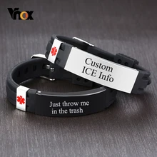 Vnox, мужские,, на заказ, выгравированные "Just throw me in the trash", медицинские браслеты для женщин, унисекс, повседневные ювелирные изделия