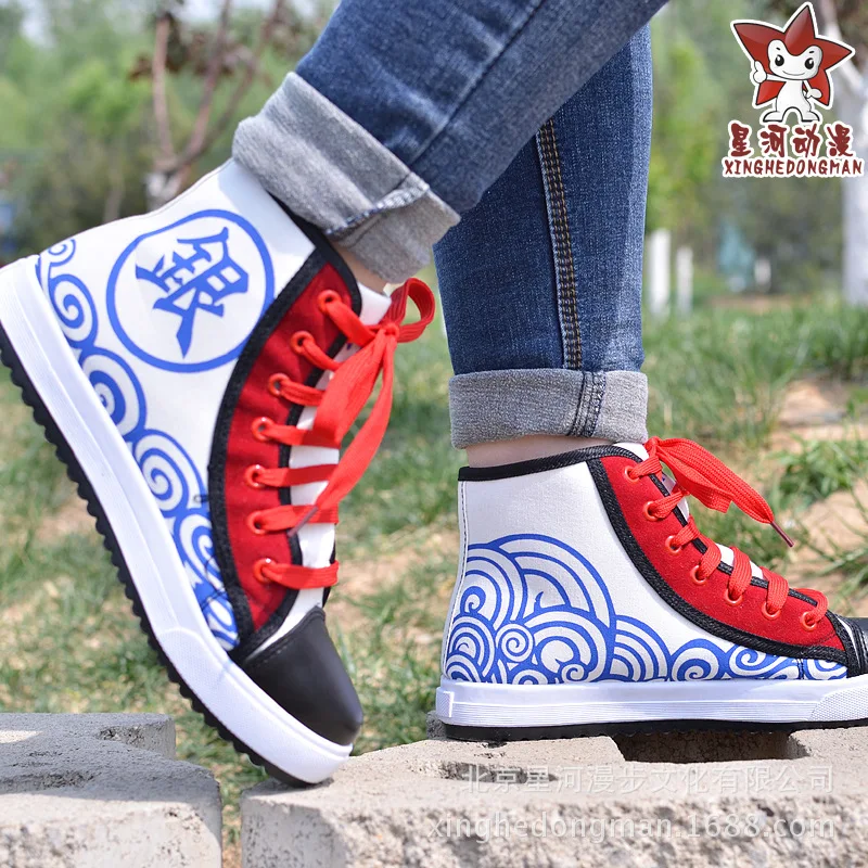 

Gintama COS a Silver Daily Life High-top Board Shoe High Quality Flat Canvas Shoes Origional Sports Casual Shoe