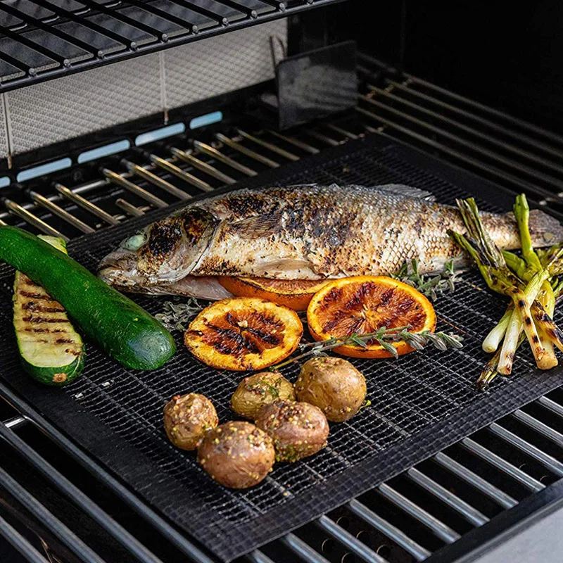 

BBQ Grill Mesh Mat Reusable Grill Mat Teflon Barbecue Mat Grilling Pad Non-stick BBQ Mat Cook Liner Barbecue Grill Accessories