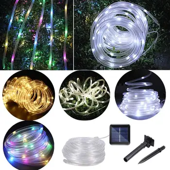 

Solar Panels Creative Beautiful Solar Waterproof Rope Tube LED LED Fairy String Lights Solar Copper Wire String Light