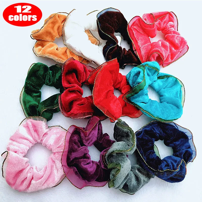 Lace Velvet Scrunchie Women Girls Elastic Rubber Bands Hair Accessories Scrunchy Hairbands Ponytail human |