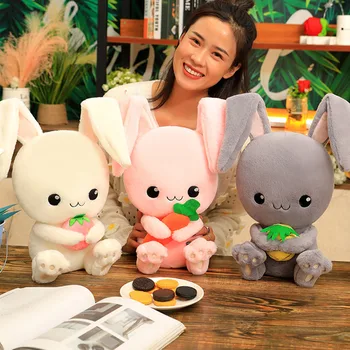 

35-55cm Kawaii Long Ears Fruit Rabbit Plush Toys Stuffed Lovely Animal Doll for Kids Baby Sleeping Pillow Birthday Gift for Girl