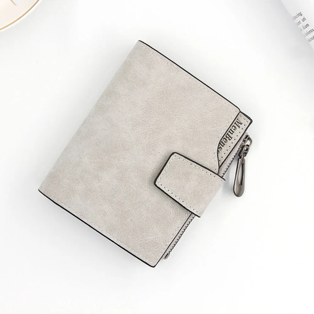 wallet gray Женский кошелек Radean, модный, высокое качество, короткий кошелек, женский кожаный кошелек, маленький, на молнии, с отделением для монет, с пряжкой, треугольный, складной - Цвет: wallet gray