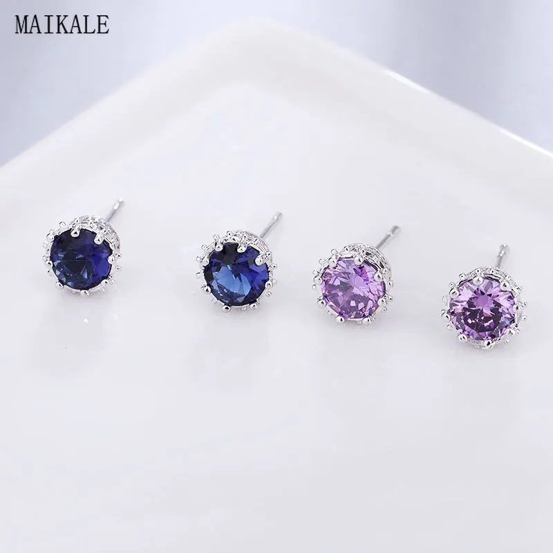 Женские маленькие серьги гвоздики MAIKALE очаровательные корейские золотистые с