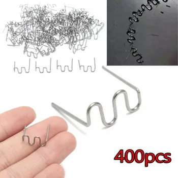 

400Pcs Wave Staples Stainless Steel Silver Pre-cut Repair Welder Plastic