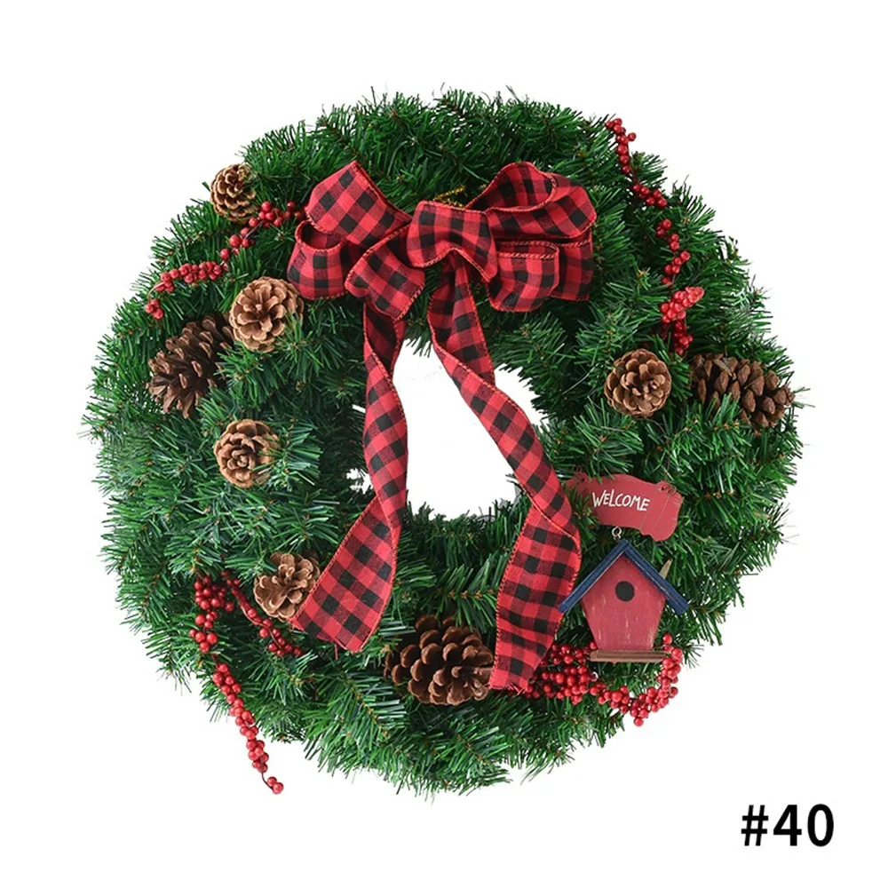 

Simulation Fake Flower Door Hanging Wreath Christmas Wreath Artificial Plant Rattan Circle Wall Decoration