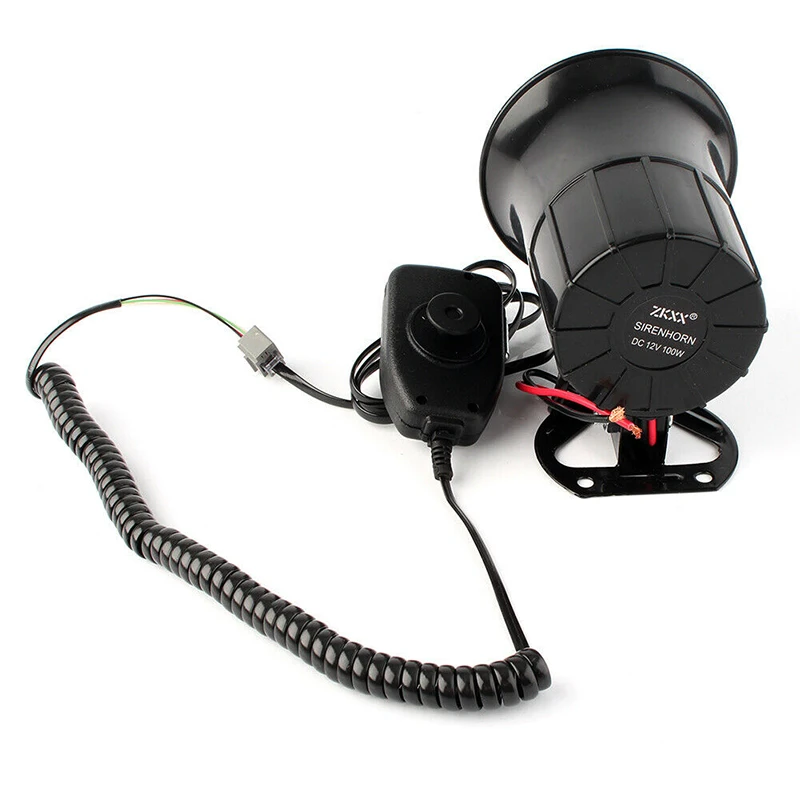 Spot Car Warning Alarm Fire Siren Horn PA Speaker MIC System 6 Sound