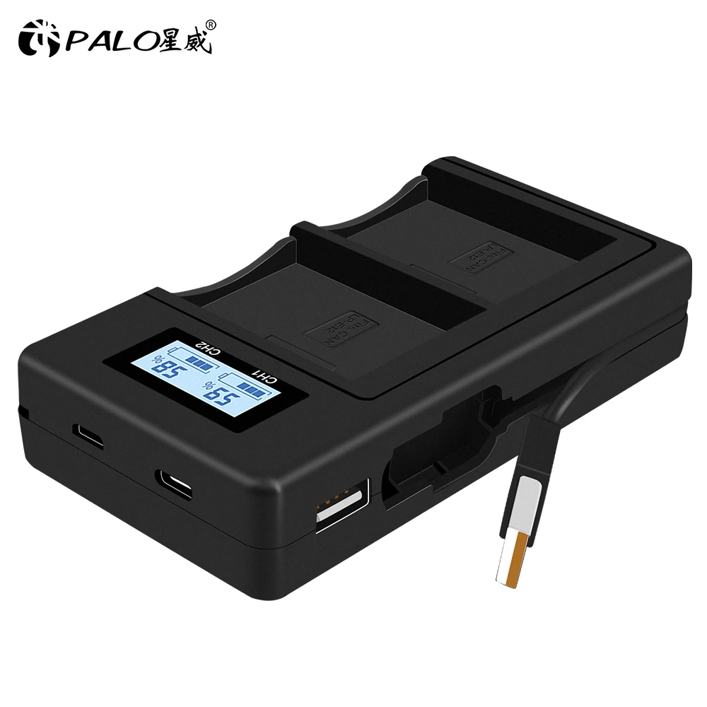 PALO LP E12 LPE12 LCD USB двойная цифровая камера зарядное устройство для Canon M 100D Kiss X7 Rebel SL1