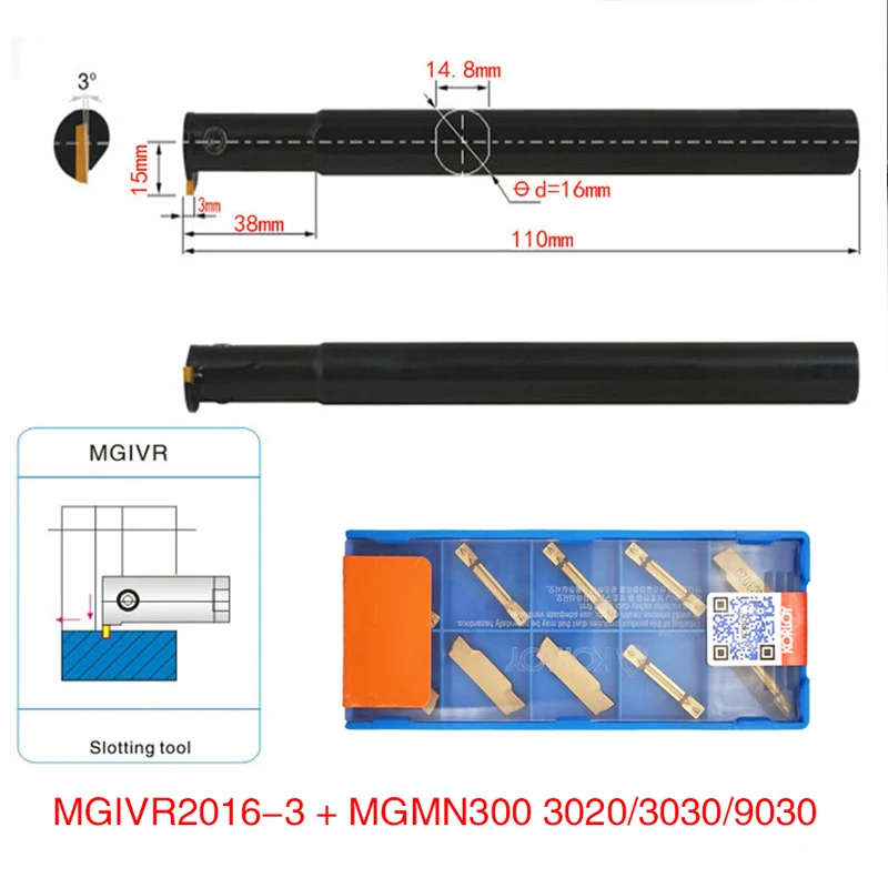 1 шт. MGIVR2016-3 MGIVL2016-3 держатель инструмента+ 10 шт. MGMN300 M NC3020/NC3030/PC9030 вставки канавок токарный инструмент держатель набор