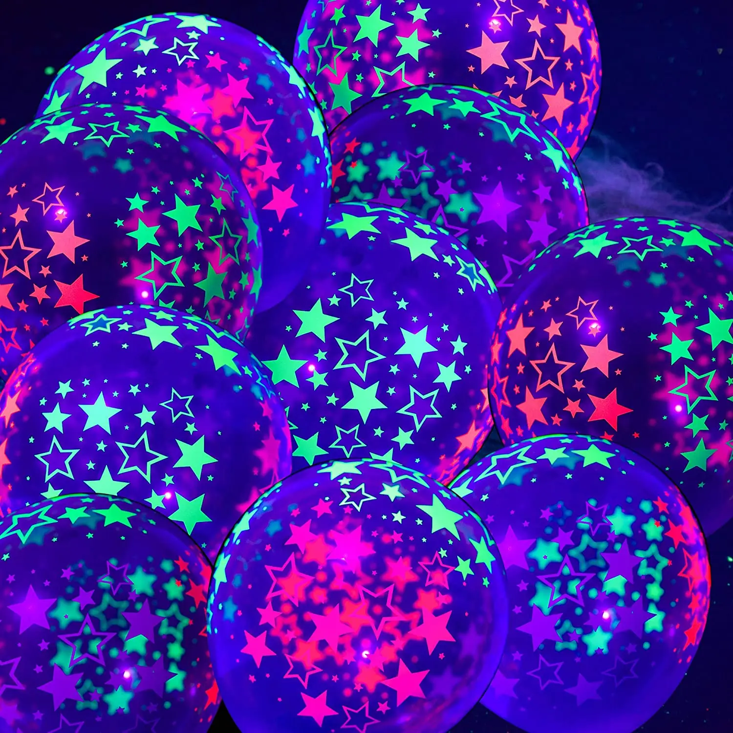 10/30/50 Stück UV-Neon-Luftballons, schwarzes Licht, leuchtet im Dunkeln, fluoreszierende Neon-Glühballons für Geburtstag, 80er-90er-Jahre, Disco-Party-Dekoration – Detail 23