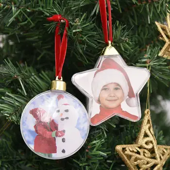 

DIY Transparent Photo Five-star Ball Christmas Decoration Valentine's Day Gift For Christmas Tree Hanging Party Decorations