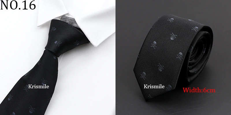 Neue Casual Schädel Krawatten Für Männer Klassische Dünne 8 cm Polyester Krawatten Mode Mann Krawatte Geschenk Für Männer Hochzeit bräutigam Business Krawatte – Detail 20