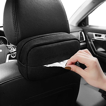 

Car tissue box Armrest Box Sun Visor copySuede microfiber Leather Tissue Box Paper Case Organizer Car Accessories