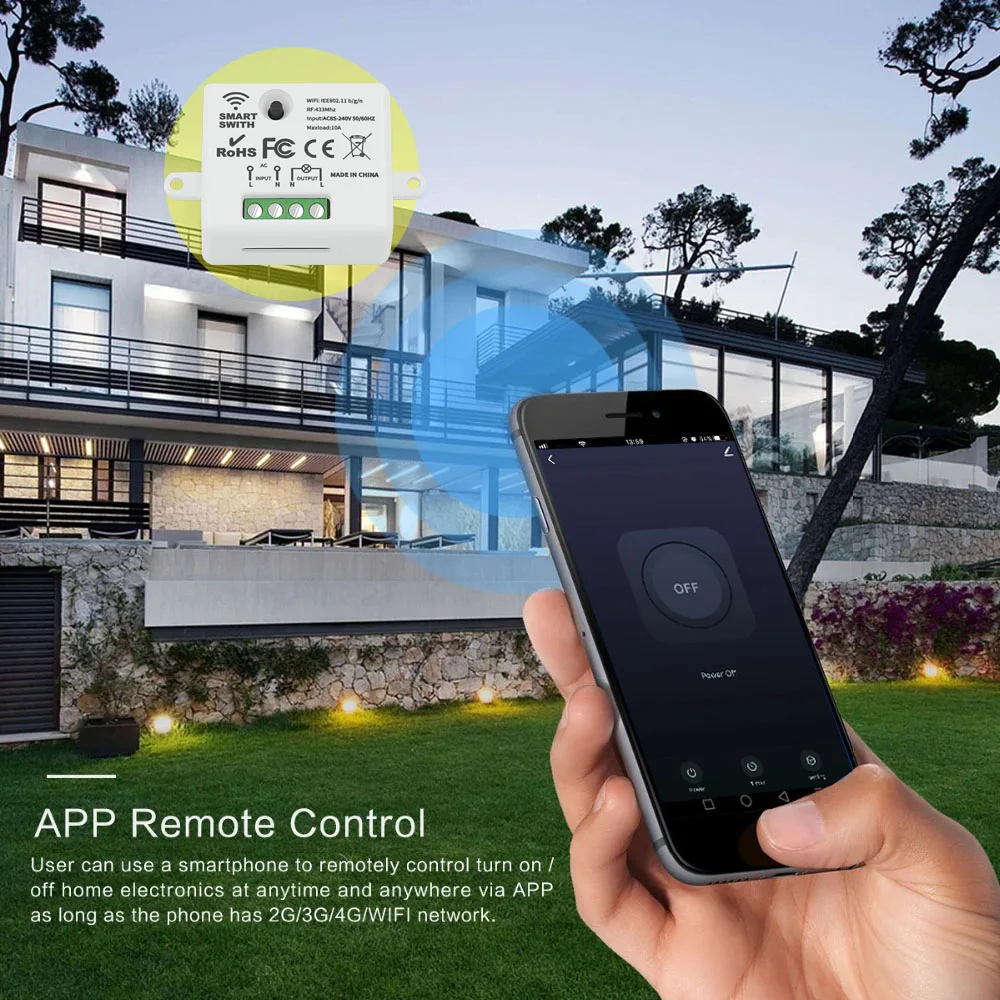 WiFi Smart Home Light Switch 220V Tuya Remote Control Timer Relay Module 433MHz Wireless Push Button Switch For Socket,LED ONOFF