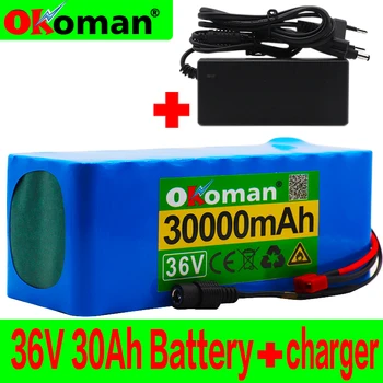 

high power New 36V battery 10S4P 30Ah 36v 18650 battery pack 500W 42V 30000mAh for Ebike electric bicycle with BMS + charger