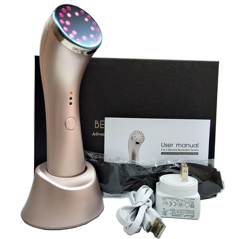 Terapia de Luz Rejuvenescimento da Pele Remoção do Ponto do Enrugamento Aquecimento Infravermelho Vermelho Endurecimento Rosto Beleza Massageador Led 19 Beleza e saúde