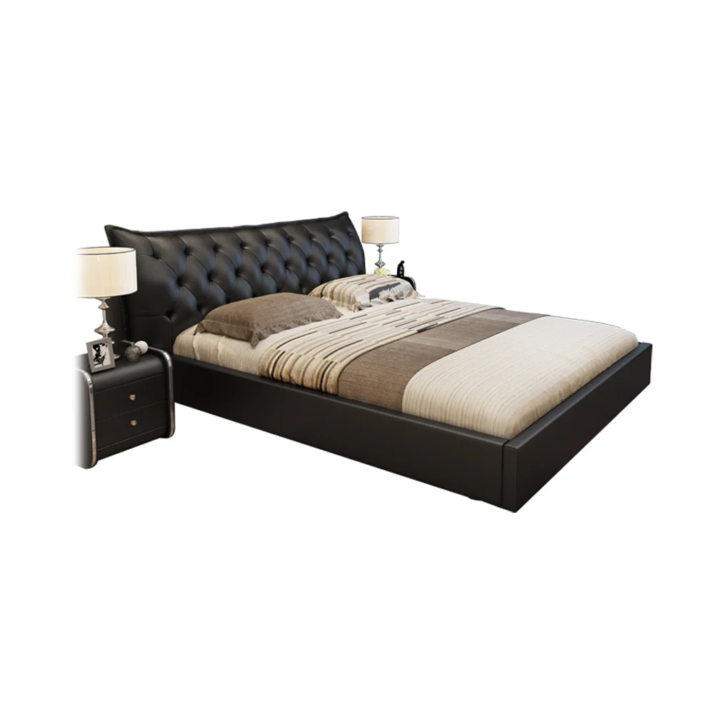 Genuine Leather bed frame camas кровать двуспальная lit beds سرير muebles de dormitorio мебель cama de casal storage drawers