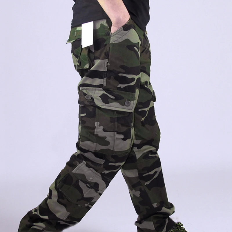 Men Pants Trousers Camouflage Combat Cargo Forces Work Army Military Pockets Water Repellent Ripstop Men's Spring Autumn