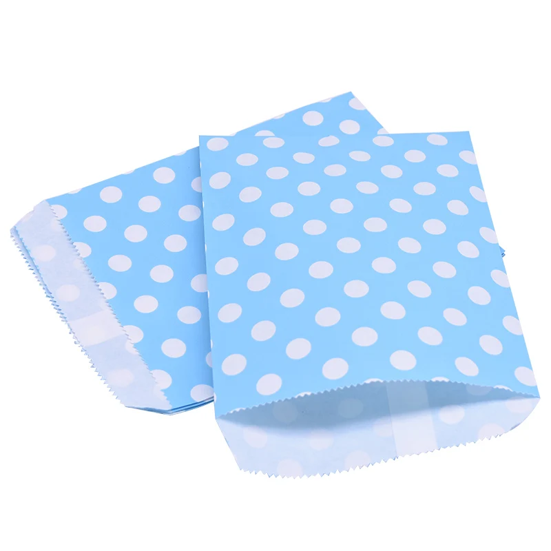 BB05 Light blue 25/50 шт. 13*18 см, разные цвета, Бумага, косметичка, в точку, волнообразной формы в полоску; яркие сумки для Свадебная вечеринка, детям, подарок на день рождения Закуски Упаковка Поставки 8z - Цвет: BB05 Light blue