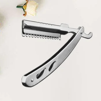 

Full Steel Vintage Manual Scraper Razor Beard Haircut Knife Eyebrow Shaping Tool for Salon Barber Home DIY Craft