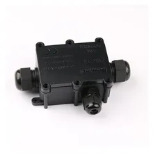 IP68 Водонепроницаемый черный Пластик кабель провода Разъем Железы электрическая 3-кабель распределительная коробка с терминала