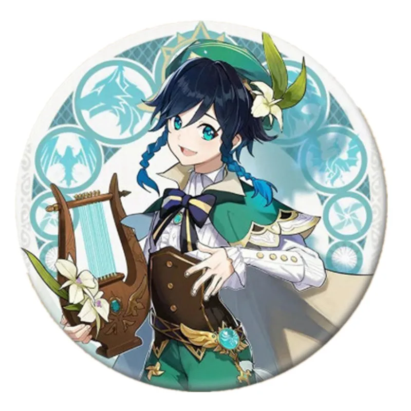 Free Shipping 58mm Online Game Genshin Impact Brooch Pin Cosplay Badge Accessories For Clothes Backpack Decoration gift