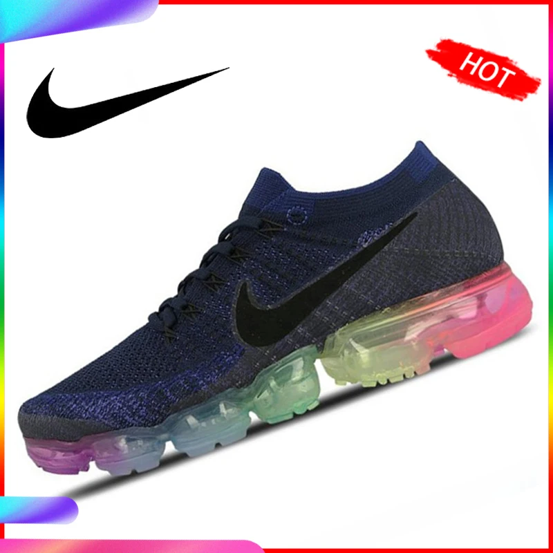 Дешево Оригинальный Nike Оригинальные кроссовки Air VaporMax быть правдой Flyknit Для мужчин бега Уличная обувь, кроссовки дизайнер спортивной обуви 2018 ново...