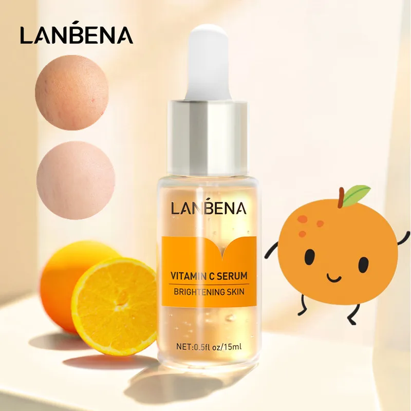 Compra LANBENA-suero blanqueador con vitamina C, crema facial para eliminar manchas oscuras, pecas, ácido hialurónico, 15ml Kjwnegnz70g