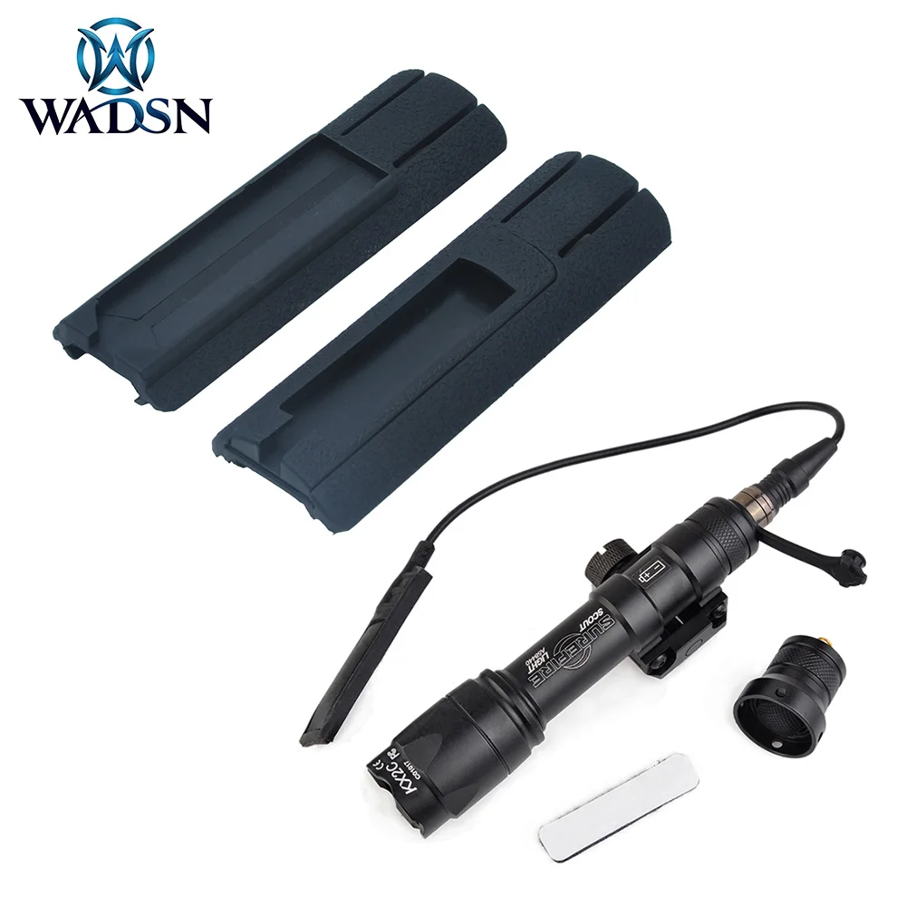 WEX072-WEX300-BK WADSN Surefir пневматический пистолет M600 M600C светодиодный 340LM винтовочный фонарик с дистанционным выключателем комплект рельсовых колодок подходит для 20 мм рельс PEQ аксессуары - Цвет: WEX072-WEX300-BK
