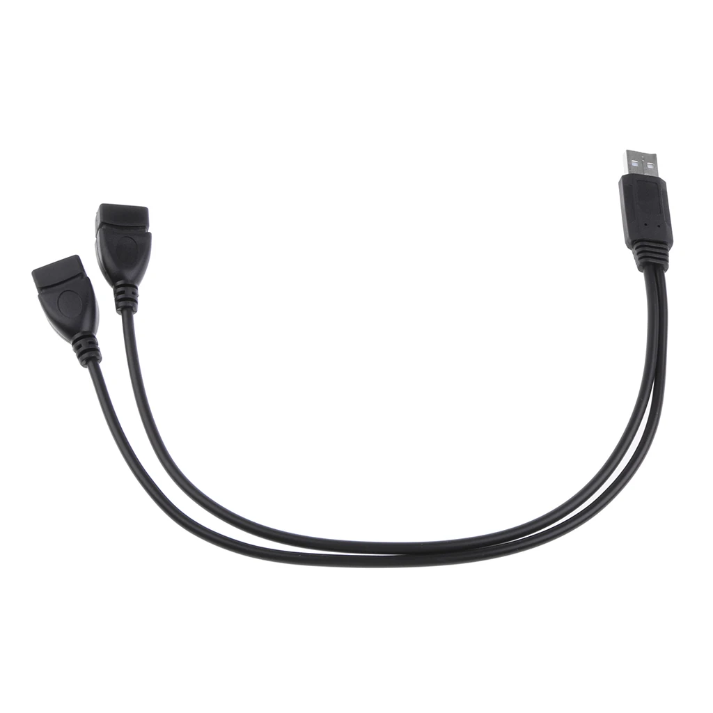 USB Splitter Cable Male To Female 2 Port Hub Cord (Only One Port For Data)
