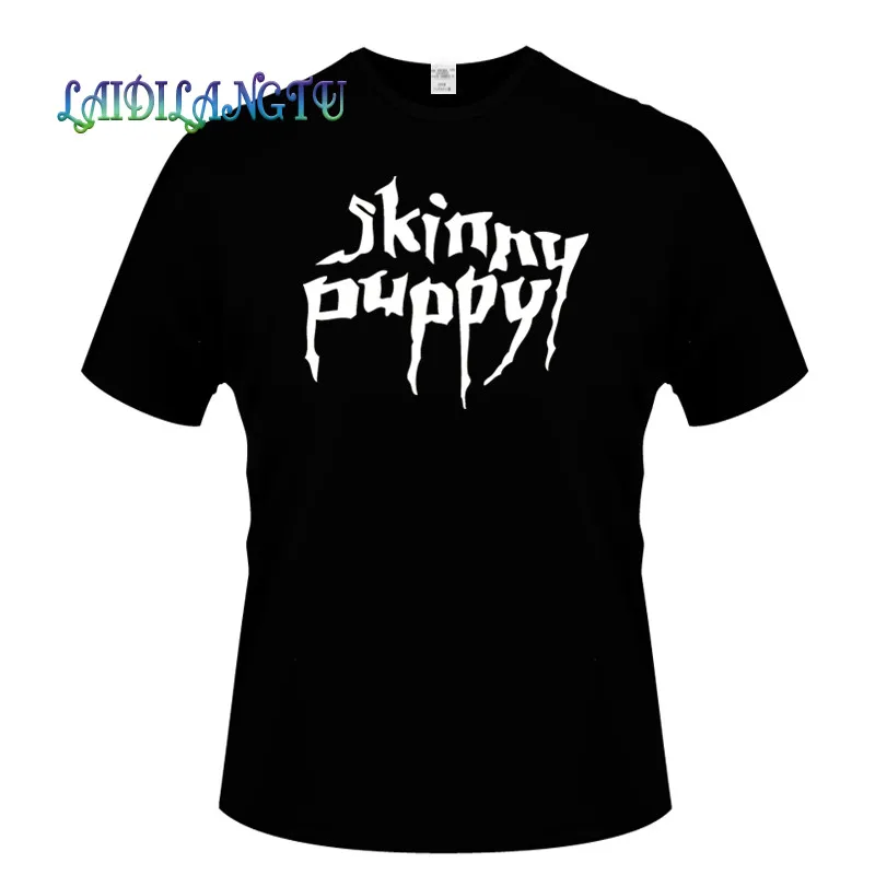 

2019 New Summer Men Hot Sale Fashion Short Sleeves Cotton Fashion T Shirt Skinny Puppy Logo Mens Tee Free Shipping