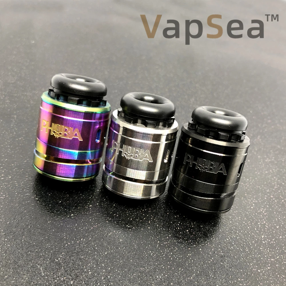 

Phobia V2 MTL RDA Atomizer 24mm Diameter Angled Downward Airflow Holes Easy to Build for Single Coil or Dual Coils