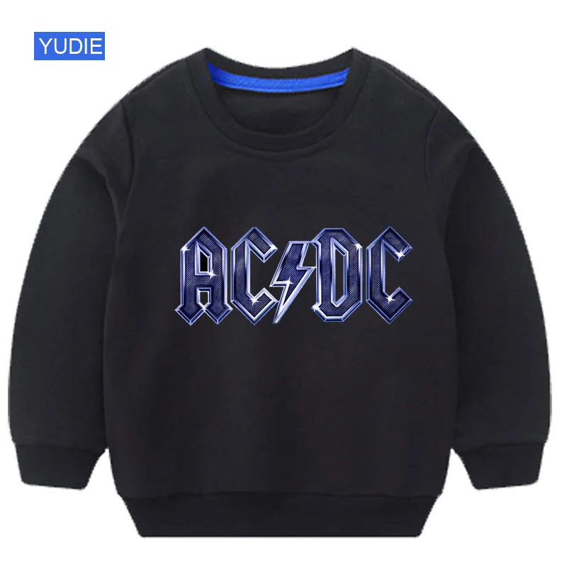 08 ACDC свитер для мальчиков; черный свитер; хлопковый пуловер; Новинка; пуловер с принтом; осенний Детский свитер; топы; футболка с длинными рукавами - Цвет: 08