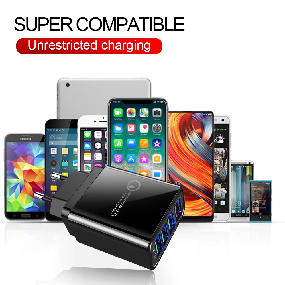 48 Вт USB зарядное устройство Quick Charge 3,0 4,0 порт настенное быстрое зарядное устройство для iPhone samsung Xiaomi huawei зарядное устройство для мобильных телефонов ЕС Великобритания адаптер