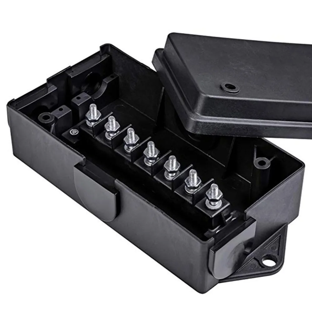 Черный 7-Way прицеп распределительная коробка для проводов кемпера грузовика устойчивость к погодным изменениям светильник iphone зарядное устройство переменного тока портовый трейлер распределительная коробка