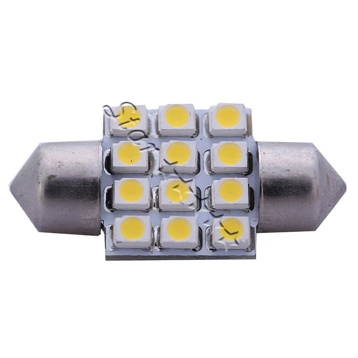 2шт 31 мм 3528 SMD 12 светодиодный потолочный светильник C5W для салона автомобиля, светодиодный светильник для Ford