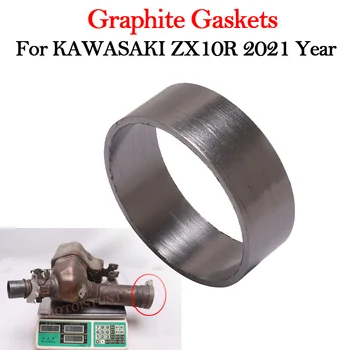 Motorcycle Exhaust Middle Link Pipe Graphite Gaskets Sealing For KAWASAKI ZX-10R ZX10R ZX 10R 2021 Year O-Ring Seal Escape Moto