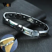 Vnox великолепные вставные браслеты в виде ракушки для мужчин из карбида вольфрама, бизнес, офисный стиль, джентльменский аксессуар, повседневный браслет