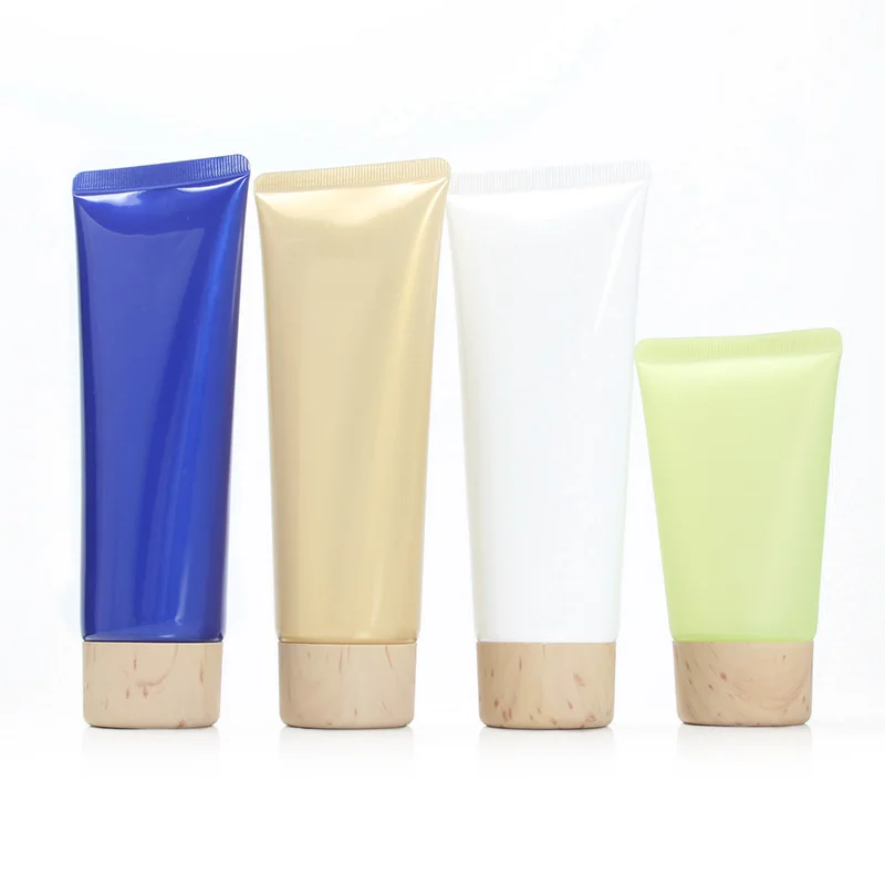 

12pcs 100g Empty Squeezed Soft Tube Container Travel Size Bottles For Shampoo , Lotion , Washing ,Face Washing Wood Grain Lid