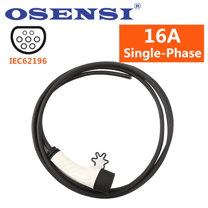 OSENSI однофазный 16 ампер Тип 2 гнездовой разъем для пистолета IEC 62196 электромобиля с