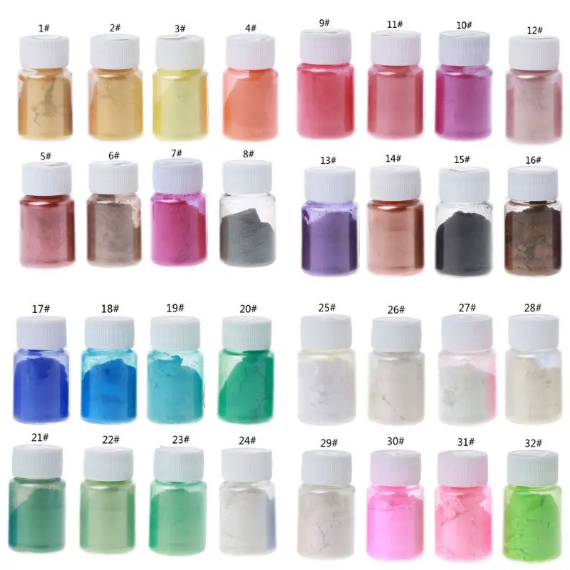 10g Mica Powder Pearlescent Epoxy Resin Pigment Powder for Soap Paint  Jewellery Making Nail Polish Resin 60 Colors