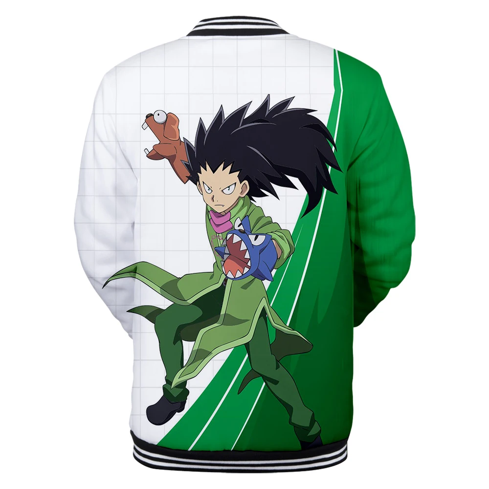 Новинка, бейсбольная куртка Beyblade Burst Evolution, мужская и женская модная детская бейсбольная куртка с 3D принтом, зимнее зеленое пальто для мальчиков и девочек