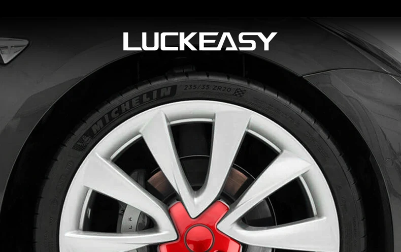 LUCKEASY Крышка Ступицы Комплект модификации для Tesla модель 3- колеса автомобиля ABS Краски модификации колеса Кепки комплект 4 шт./компл